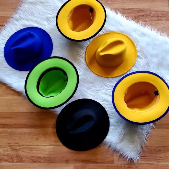 Vegan Fedora Wide Firm Brim FA Wool Cotton Hat With a Brim - Picture 4 of 14